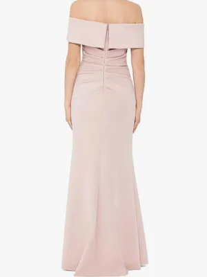 XSCAPE Scuba Crepe Off Shoulder Long Maxi Dress Formal Blush Pink 3008 Size 4 thumbnail 2