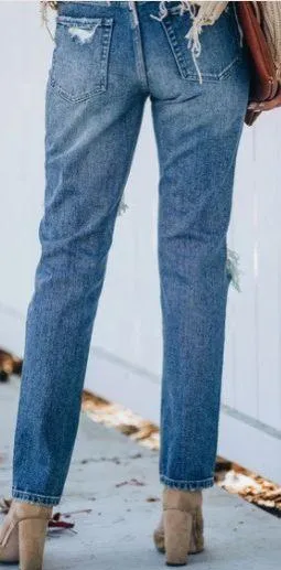 VICI Destroyed Boyfriend Denim Jeans thumbnail 2