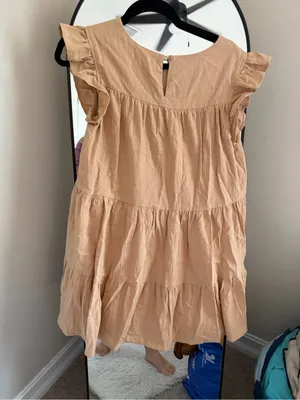 12th Tribe Coastal Town Soft Taupe Tiered Babydoll Dress thumbnail 5