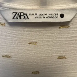 Zara gauze creamy white gold foil dot top thumbnail 3