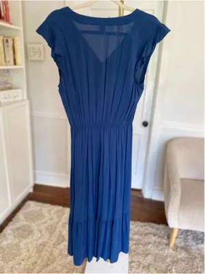 Old Navy Blue Midi Dress Coastal Quiet‎ Luxury Feminine Resort Core S Clean Girl thumbnail 3