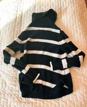 Gap Navy Blue Striped Cowl Neck Sweater Size XS thumbnail 2