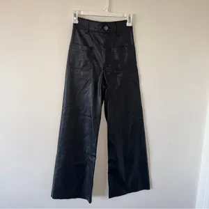 Zara The Marine Straight Faux Leather Pants US Size O thumbnail 5