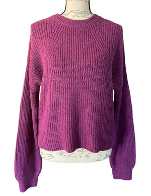 BP Purple Knit Cotton Blend Sweater NEW Size Medium thumbnail 1