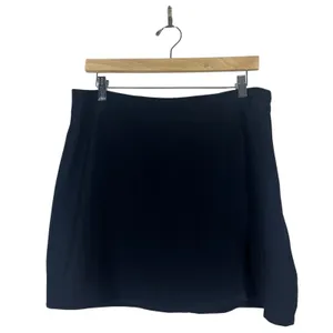 NWT Cider Solid Mini Skirt Black Dark Academia Side Slit Stretch Size XL thumbnail 2
