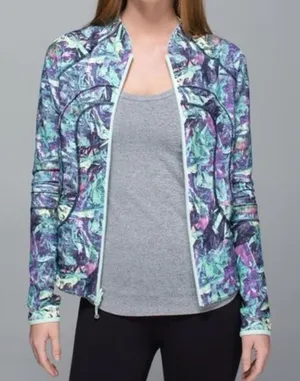 Lululemon Reversible Find Your Bliss Jacket Iridescent Multi Green‎ Size 4 thumbnail 1
