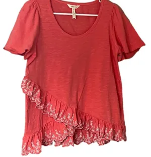 Matilda Jane Womens Eureka Springs Embroidered Ruffle short sleeve Top Size S thumbnail 2