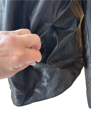 Isaac Mizrahi for Target leather jacket, size XL, outdoors, preppy, fall, dressy thumbnail 3