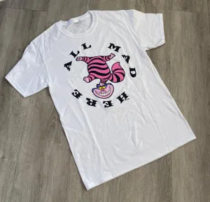 New Alice In Wonderland Cheshire Cat All Mad Here Adult Unisex T-shirt S thumbnail 1