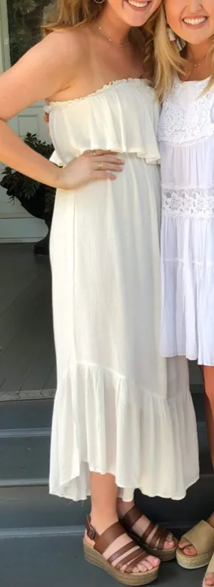 Lush Clothing White Long smocked jumpsuit thumbnail 1
