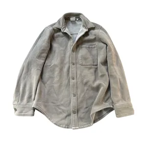 TNA Aritzia Sweatfleece Cozy Fleece Boyfriend Fit Shacket‎ Shirt Jacket XS Taupe thumbnail 1