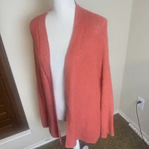 Old Navy Coral red Cardigan‎ open front boyfriend Grab & Go cotton blend sz XL thumbnail 2