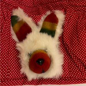 Handmade Red Polka Dot Women's Bag with Bunny Design.Has a plastic lining to protect.NWOT thumbnail 2