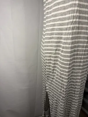 Pink Lily Gray and White Striped Maxi Dress thumbnail 2