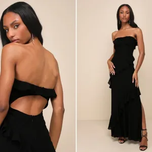 LULUS Prom Wedding Bridesmaid Sexy Flowy Romantic Elegant Maxi Dress thumbnail 2