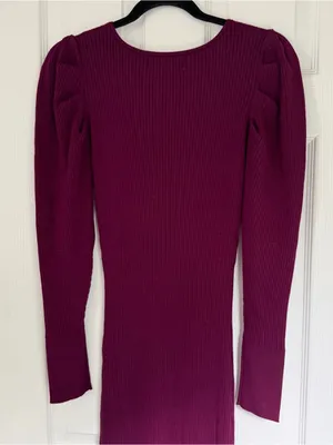 NWT Band Of Gypsies Maroon Ribbed Sweater Midi Dress Size Small thumbnail 9