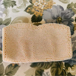 Vintage Faux Pearl Beaded Clutch thumbnail 6
