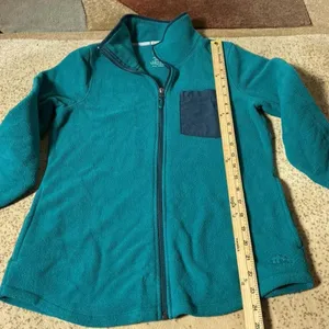 LL Bean Womens Granola Girl Trail Fleece Full Zip Jacket Teal Blue Size S 510678 thumbnail 4