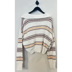 FREE PEOPLE Kennedy Stripe Pullover in Cream Size Small thumbnail 7