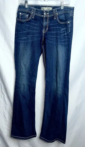 BKE Wendi Womens Size 29R Dark Wash Boot Cut Low Rise Jean thumbnail 1