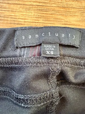 Sanctuary Plaid Slim Ankle Pants in Black with Burgundy and Charcoal thumbnail 5