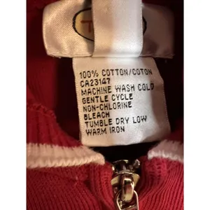 Talbots Sweater Vest Wm Med Red Hooded Full Zip Pockets Knit Cotton Athleisure thumbnail 3