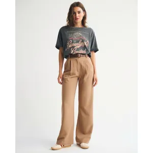Abercrombie & Fitch Tan Sloane Tailored Wide Leg Pants NWT thumbnail 2