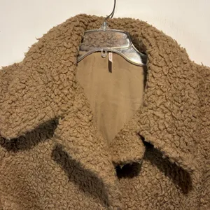 Free People- So Soft Cozy Peacoat Oversized Sherpa Jacket Pockets Buttons Size M thumbnail 8