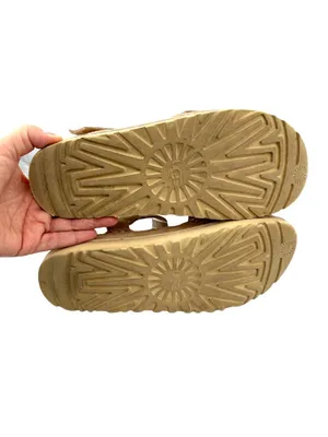 UGG Goldenstar Platform Sandals Beige Suede Bohemian California Casual Size 9 thumbnail 6
