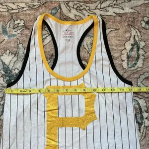 MLB 5th & Ocean Women's Racerback Pinstripe Glitter Tank Top T-Shirt Size Small thumbnail 2
