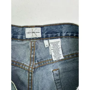 Calvin Klein 1990's women’s Omega Side Slit SZ 6 denim shorts wash double stone thumbnail 4