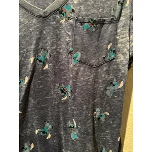 Disney Lilo & Stitch Experiment 626 Burnout Distressed V-neck Tee Sz L thumbnail 2