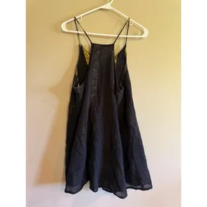 Gianni Bini Black Mesh Tassel Swim Cover‎ Up Dress Gold Metallic Small thumbnail 3