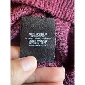 Anthropologie Maeve Burgundy Cowl Neck‎ Oversize Sweater Size XS Women Modern thumbnail 13