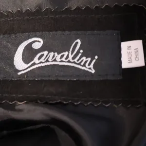 Cavalini Y2K Suede Leather Jacket Vintage Womens Size M‎ Black Faux Fur Trim thumbnail 4