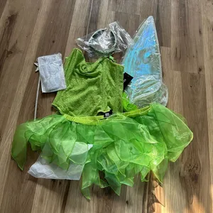 Dolls Kill green jealous fairy L corset top mesh skirt costume thumbnail 1