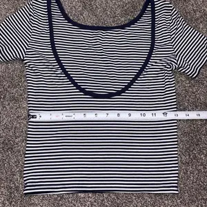 Dazy x StarSeries white & black horizontal striped top in size M. thumbnail 5