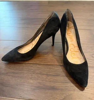 Sam Edelman Black Suede Pointed Toe Stiletto Pumps Size 7.5 - C61-014 thumbnail 1