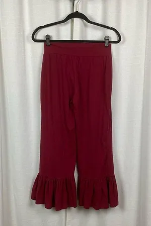 Matilda Jane Burgundy Red Big Ruffle Bottom Pants Sz.S thumbnail 8