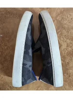 Rothy's The Original Slip-On Sneaker Grey Camo Knit Washable Sneakers Size 8 thumbnail 5