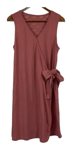 Roxy Wrap Dress‎ 8 Pink Mauve Mini Sleeveless V-Neck Tie Rhythm Luck Lightweight thumbnail 1