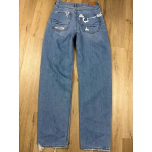 American Eagle Baggy Jean Womens 4 Light Wash Distressed High Rise Ripped Denim thumbnail 7