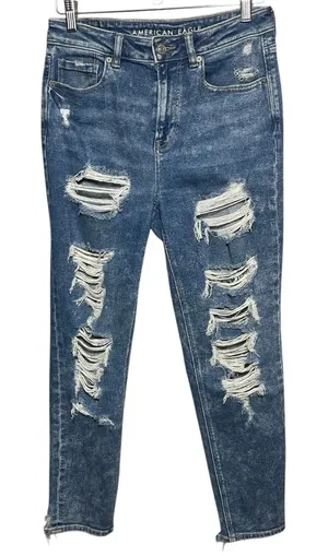 American Eagle Mom Jeans Stretch high rise Distressed thumbnail 1