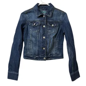 Aeropostale Women Size Small‎ Jean Jacket Denim Trucker Y2K Hippie Preppy City thumbnail 1
