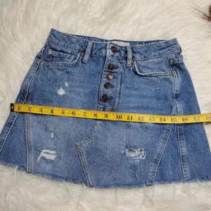 We The Free Distressed‎ Denim Skirt thumbnail 6
