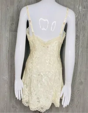 Nwt Vintage white & gold label Victoria secret lace teddy nightgown lingerie thumbnail 5