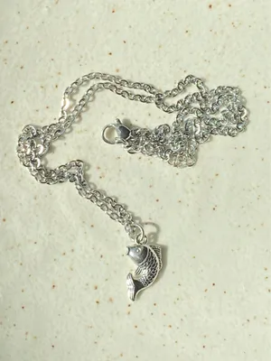 Handmade fully stainless steel koi fish simple necklace🌀🐟 thumbnail 3