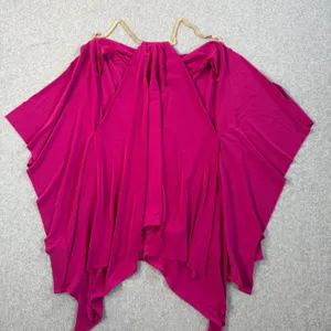 EXPRESS Women's Small Fuchsia Draped Asymmetrical Cowl Neck Metallic Halter thumbnail 5