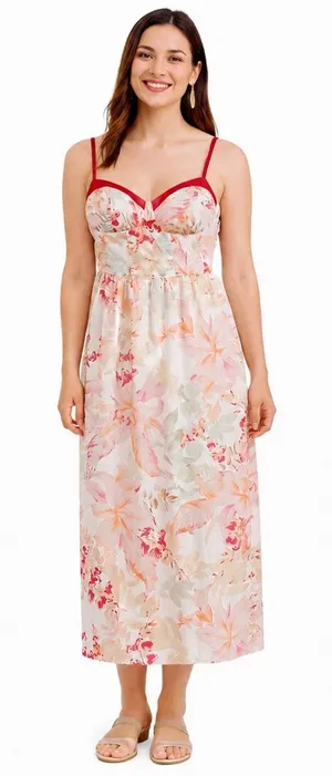 Band Of The Free Sundress Women Large Pink Floral Boho Cottage European Summer thumbnail 1