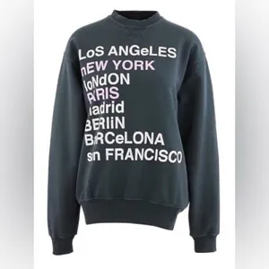 Anine Bing City Love Sweatshirt Charcoal Size M thumbnail 3